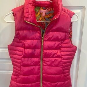 Lilly Pulitzer Pink Vest with Colorful Lining size extra small